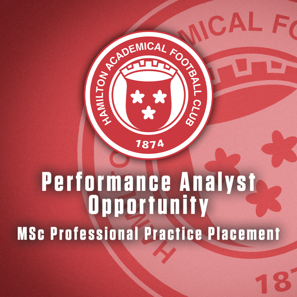Studentship Opportunity: Performance Analyst (MSc Professional Practice Placement)